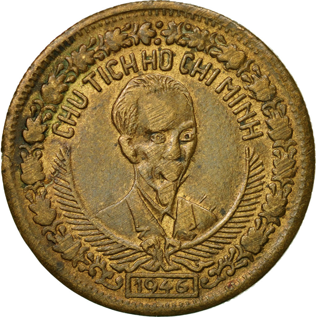 Coin, Vietnam, 2 Dông, 1946, AU(50-53), Bronze, KM:4