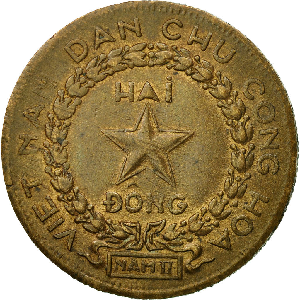 Coin, Vietnam, 2 Dông, 1946, AU(50-53), Bronze, KM:4