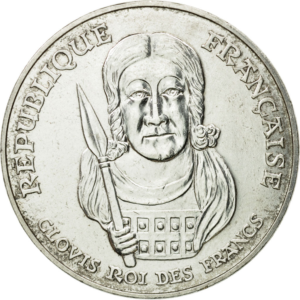 Coin, France, Clovis, 100 Francs, 1996, Paris, AU(55-58), Silver, KM:1180