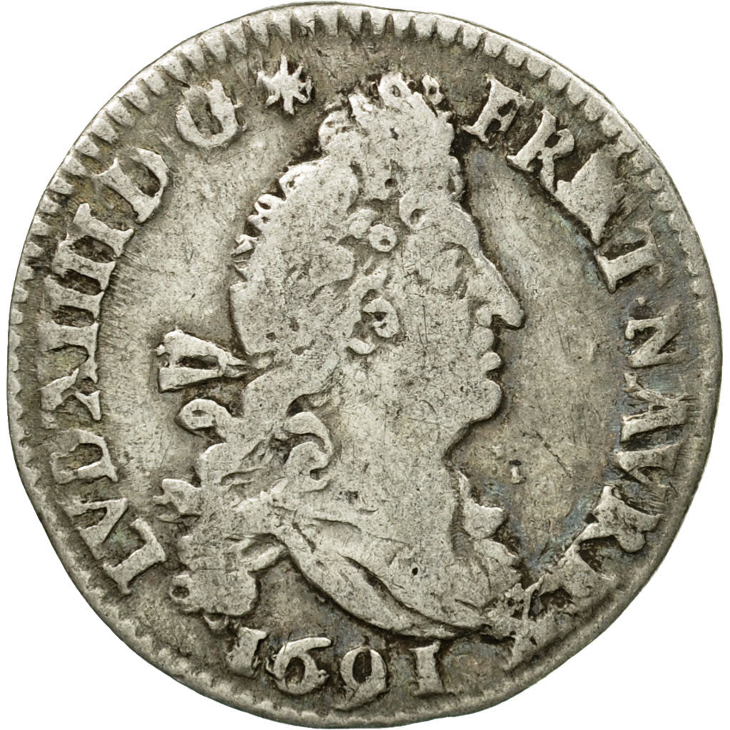 Monnaie, France, Louis XIV, 4 Sols, 1691, Paris, TB+, Argent, Gadoury:106