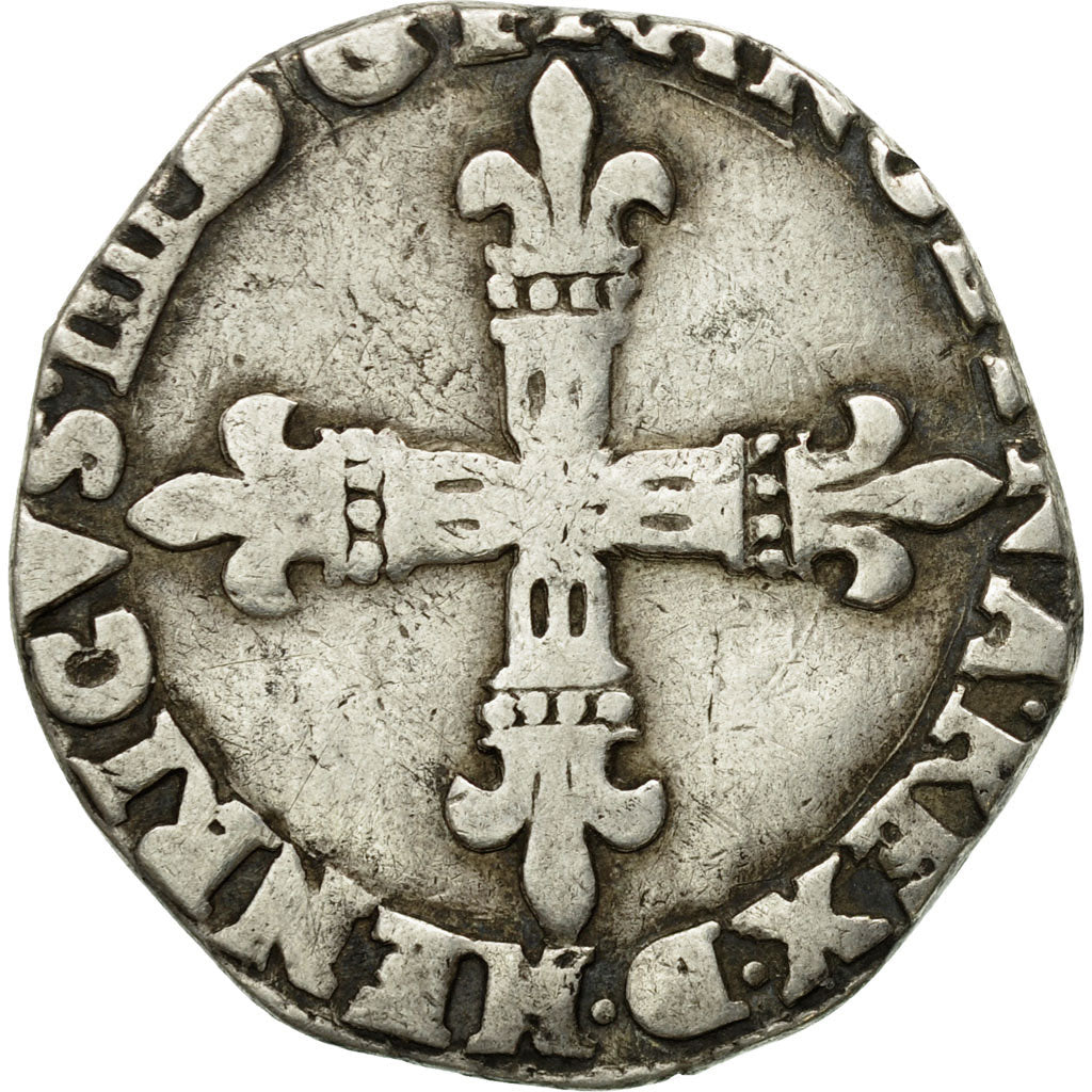Coin, France, Henri IV, 1/4 Ecu, 1605, Pau, VF(20-25), Silver, KM:1.1