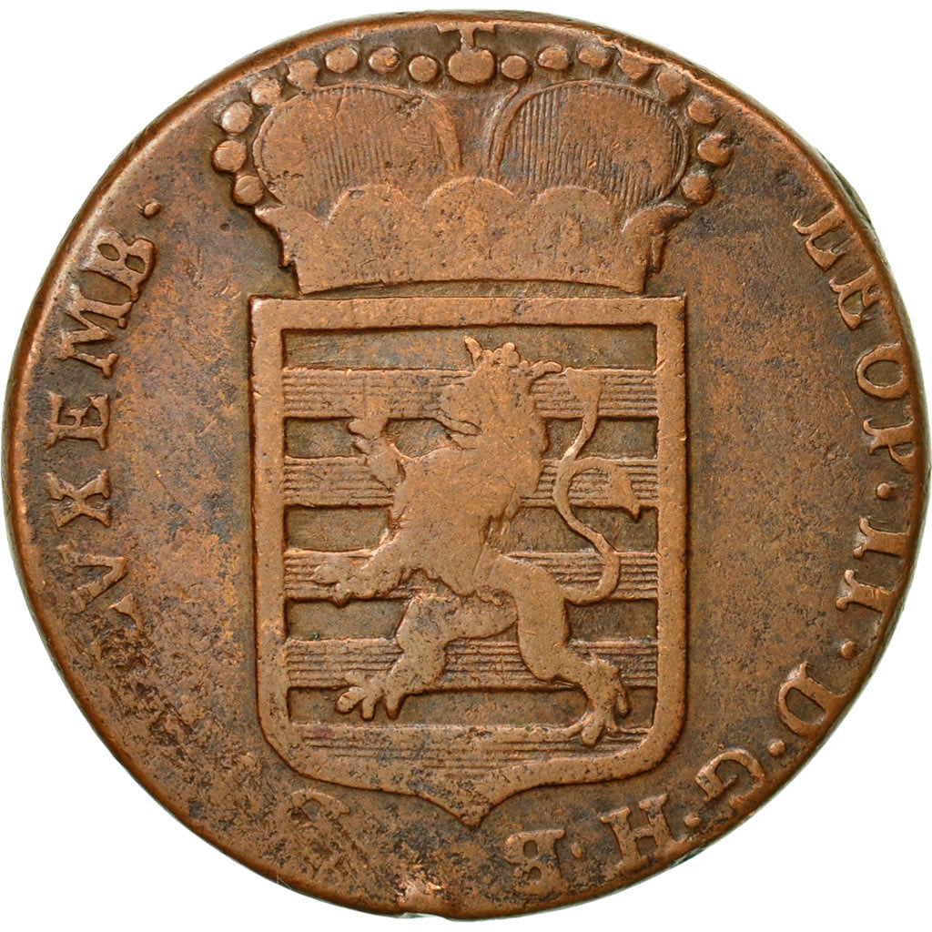 Moneta, Lussemburgo, Leopold II, Sol, 1790, G, MB+, Rame, KM:15