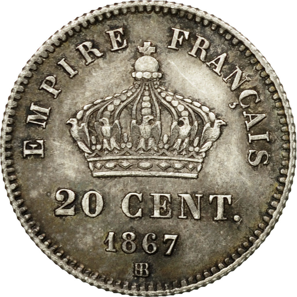 Coin, France, Napoleon III, Napoléon III, 20 Centimes, 1867, Strasbourg