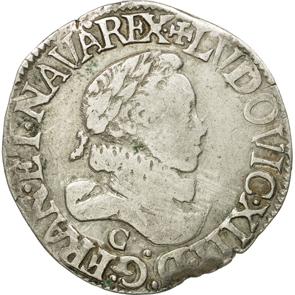 Coin, France, Louis XIII, 1/2 Franc, 1615, Saint Lô, VF(20-25), Silver