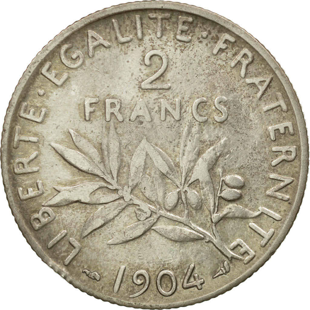 Coin, France, Semeuse, 2 Francs, 1904, Paris, VF(30-35), Silver, KM:845.1
