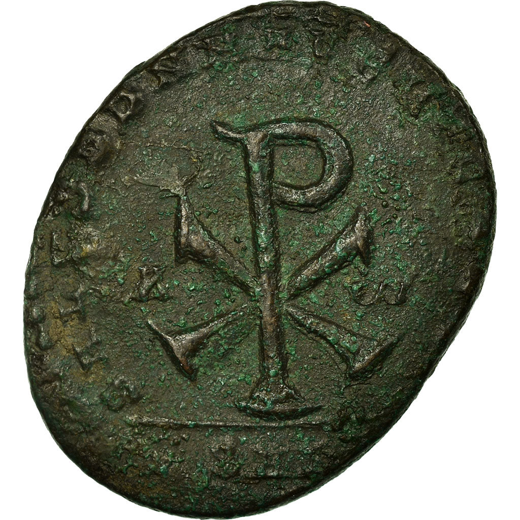 Coin, Magnentius, Double Maiorina, AU(50-53), Copper, Cohen:30