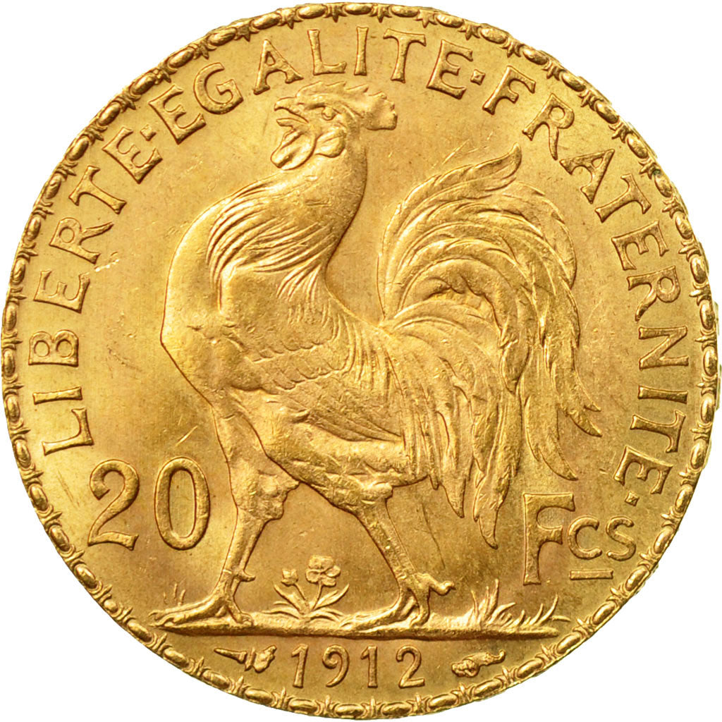 Coin, France, Marianne, 20 Francs, 1912, Paris, AU(55-58), Gold, KM:857