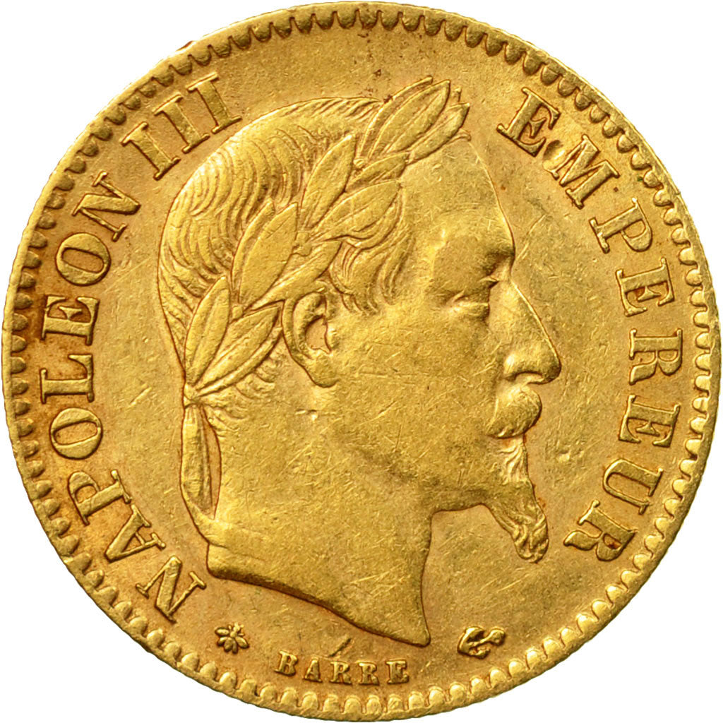Moneta, Francia, Napoleon III, Napoléon III, 10 Francs, 1867, Paris, BB+, Oro