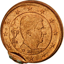 Belgio, Centime, 2017, Fautée - double frappe décentrée, SPL-, Rame