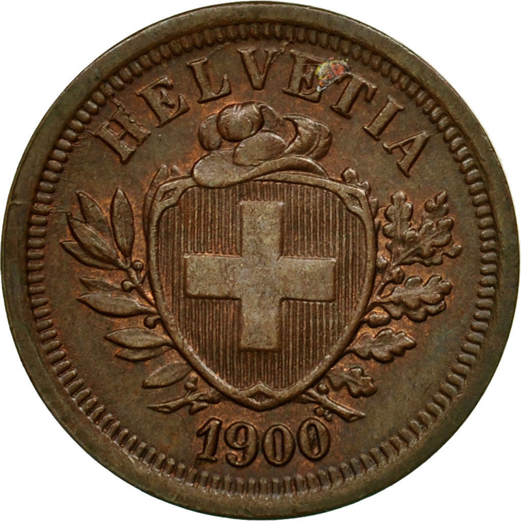 Coin, Switzerland, Rappen, 1900, Bern, MS(60-62), Bronze, KM:3.1
