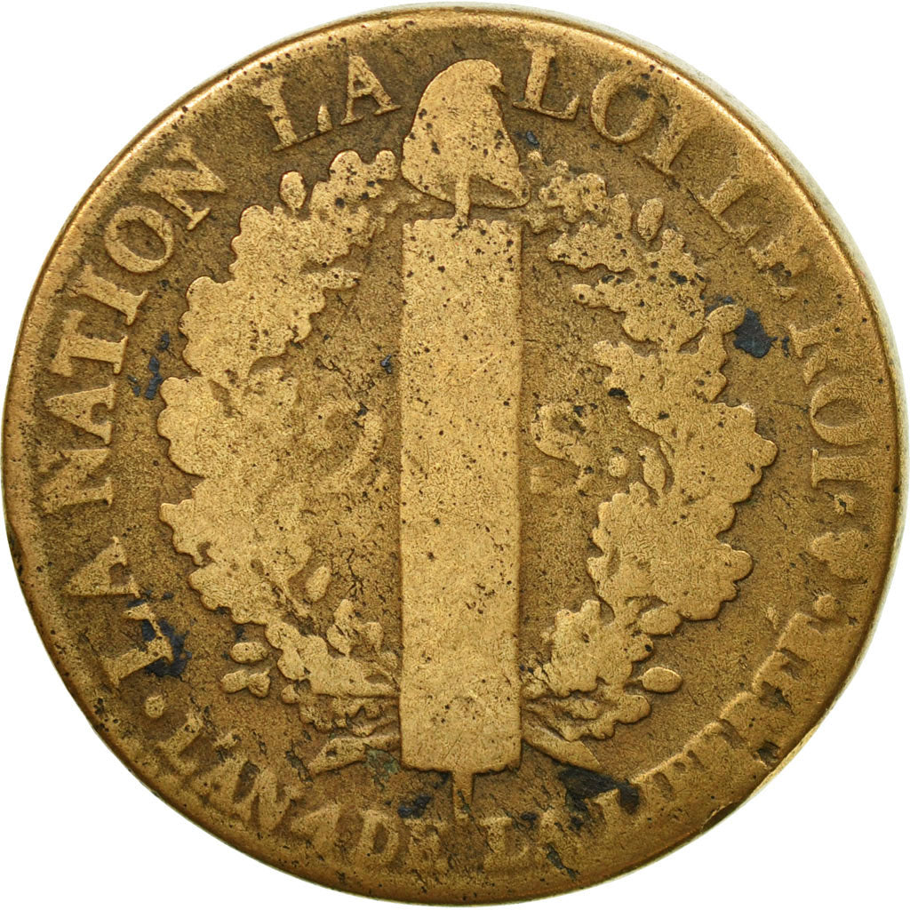 Coin, France, 2 sols françois, 2 Sols, 1792, Paris, VF(20-25), Bronze, KM:603.1