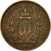 Coin, San Marino, 10 Centesimi, 1893, AU(50-53), Copper, KM:2