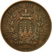 Moneda, San Marino, 10 Centesimi, 1893, MBC+, Cobre, KM:2