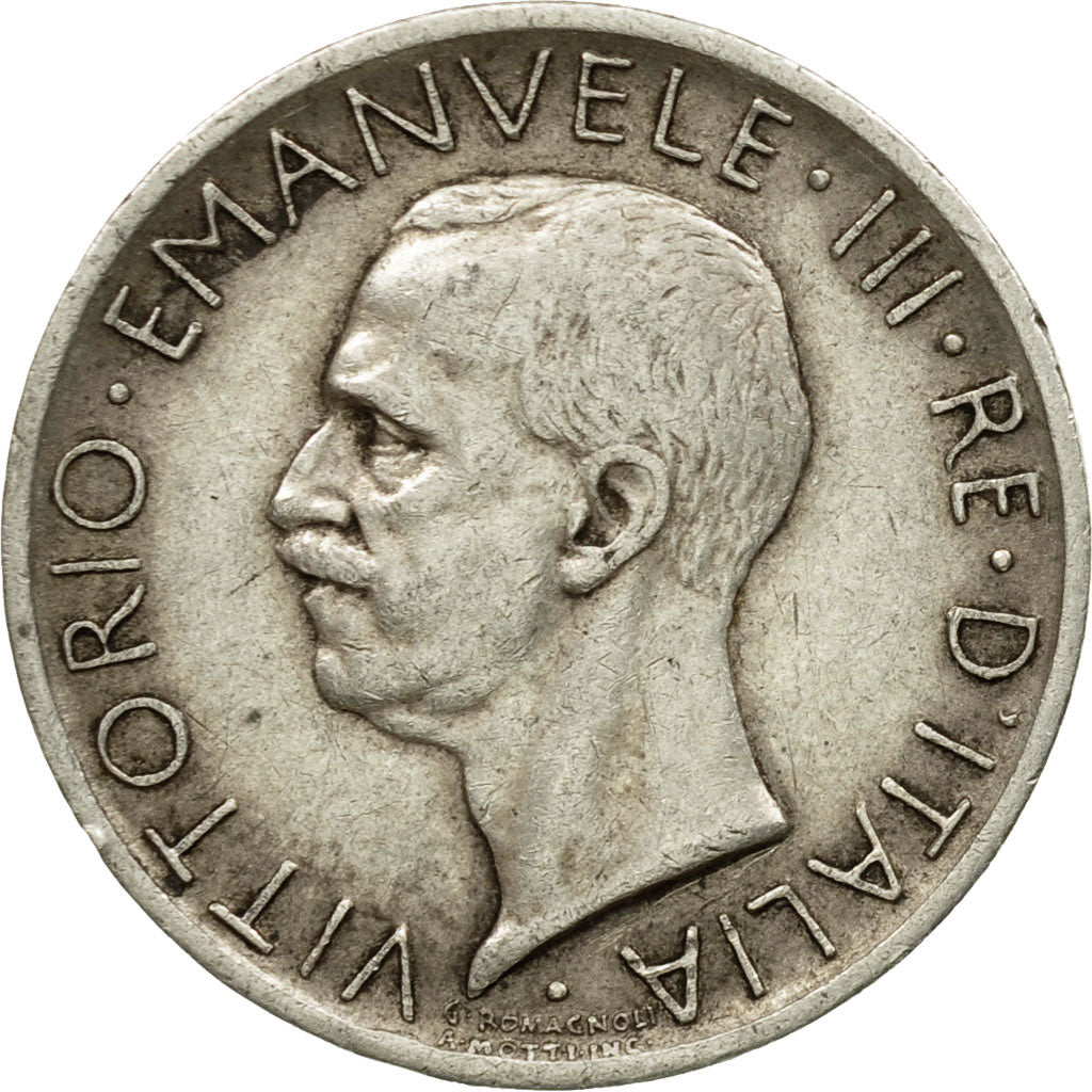 Coin, Italy, Vittorio Emanuele III, 5 Lire, 1927, Rome, AU(50-53), Silver