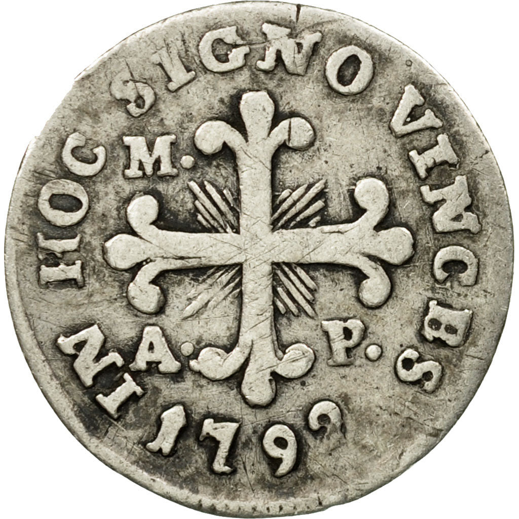 Moneta, DEPARTAMENTY WŁOSKIE, NAPLES, Ferdinando IV, 10 Grana, 1792, Naples