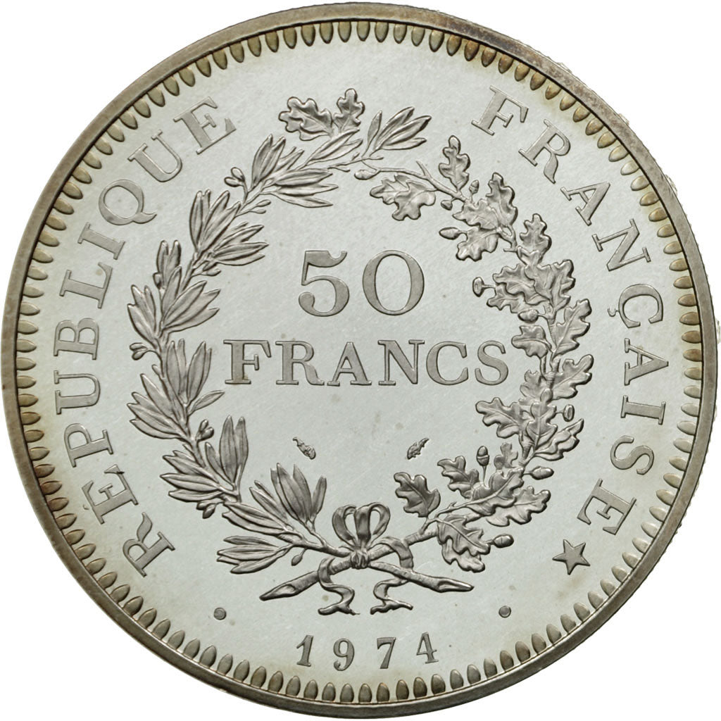 Coin, France, 50 Francs, 1974, Paris, Piéfort, MS(64), Silver, KM:P509