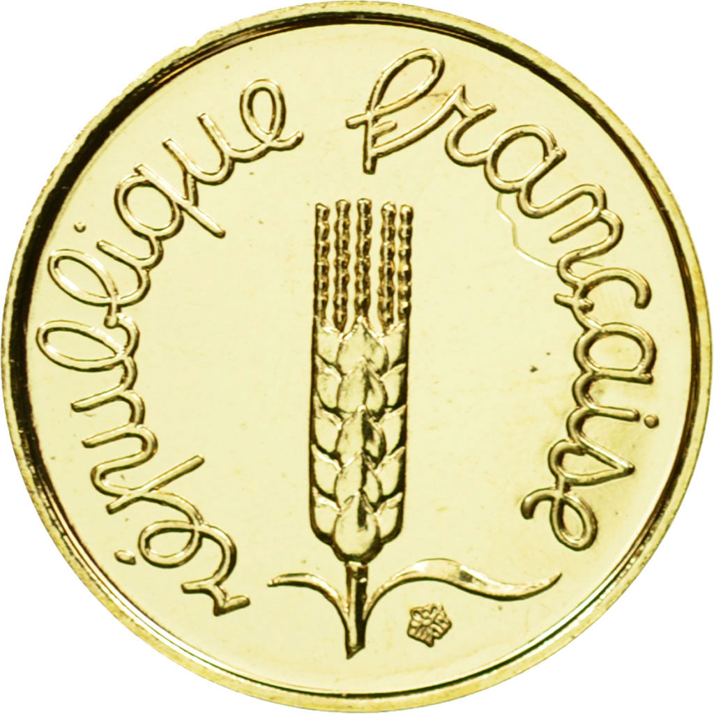 Coin, France, Épi, Centime, 2001, Paris, MS(65-70), Gold, KM:928a, Gadoury:91a