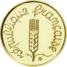 Coin, France, Épi, Centime, 2001, Paris, MS(65-70), Gold, KM:928a, Gadoury:91a
