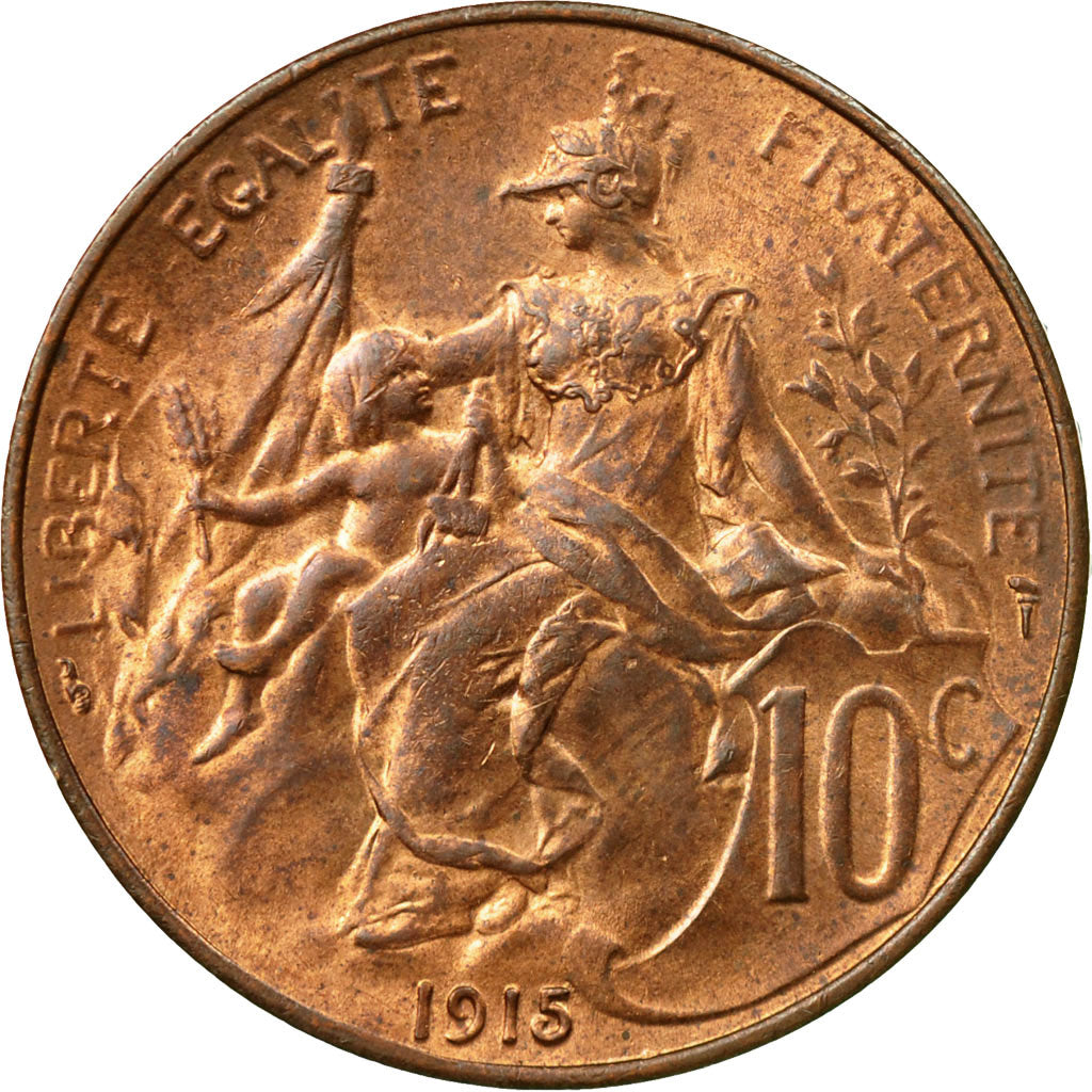 Coin, France, Dupuis, 10 Centimes, 1915, Paris, MS(63), Bronze, KM:843