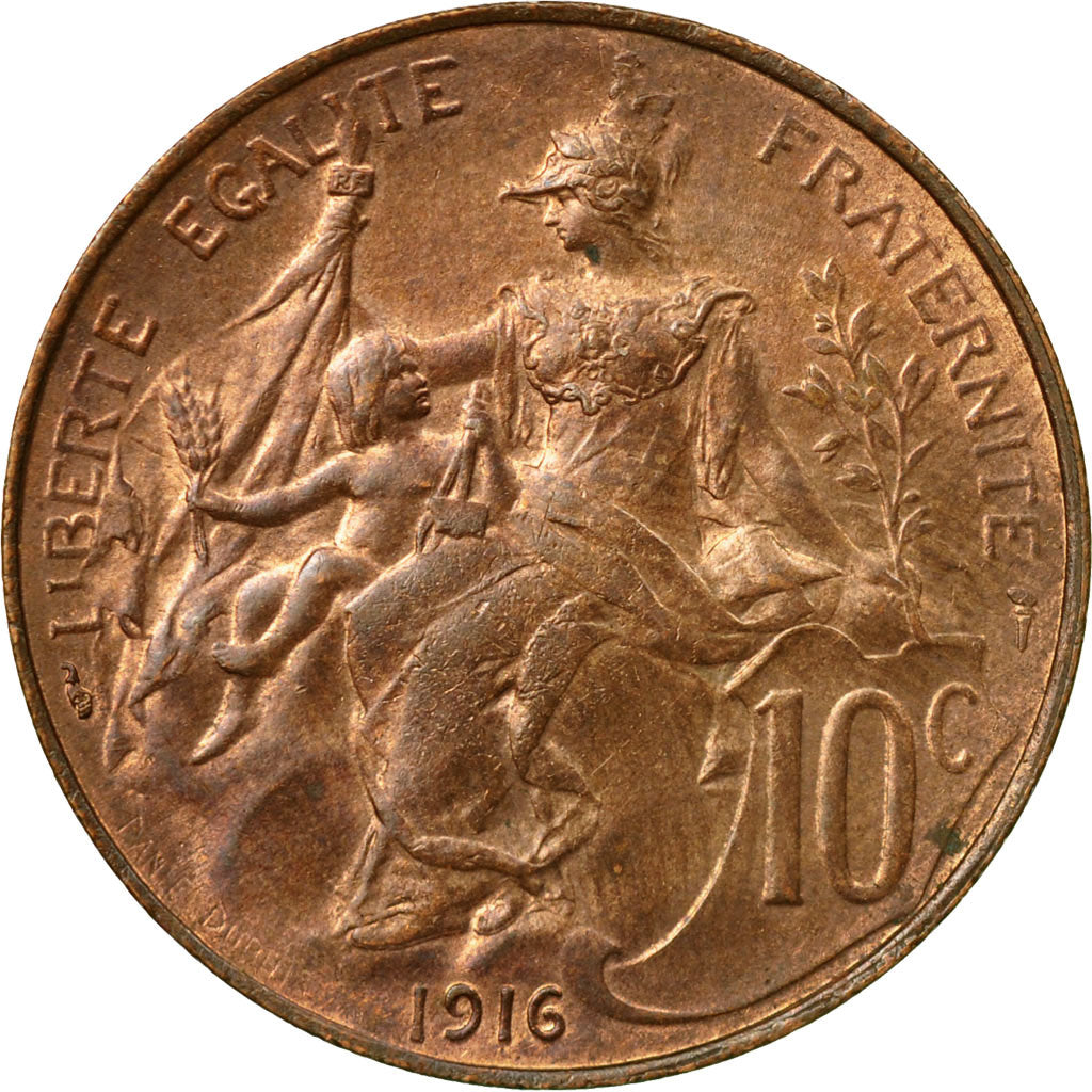 Coin, France, Dupuis, 10 Centimes, 1916, Paris, MS(60-62), Bronze, KM:843