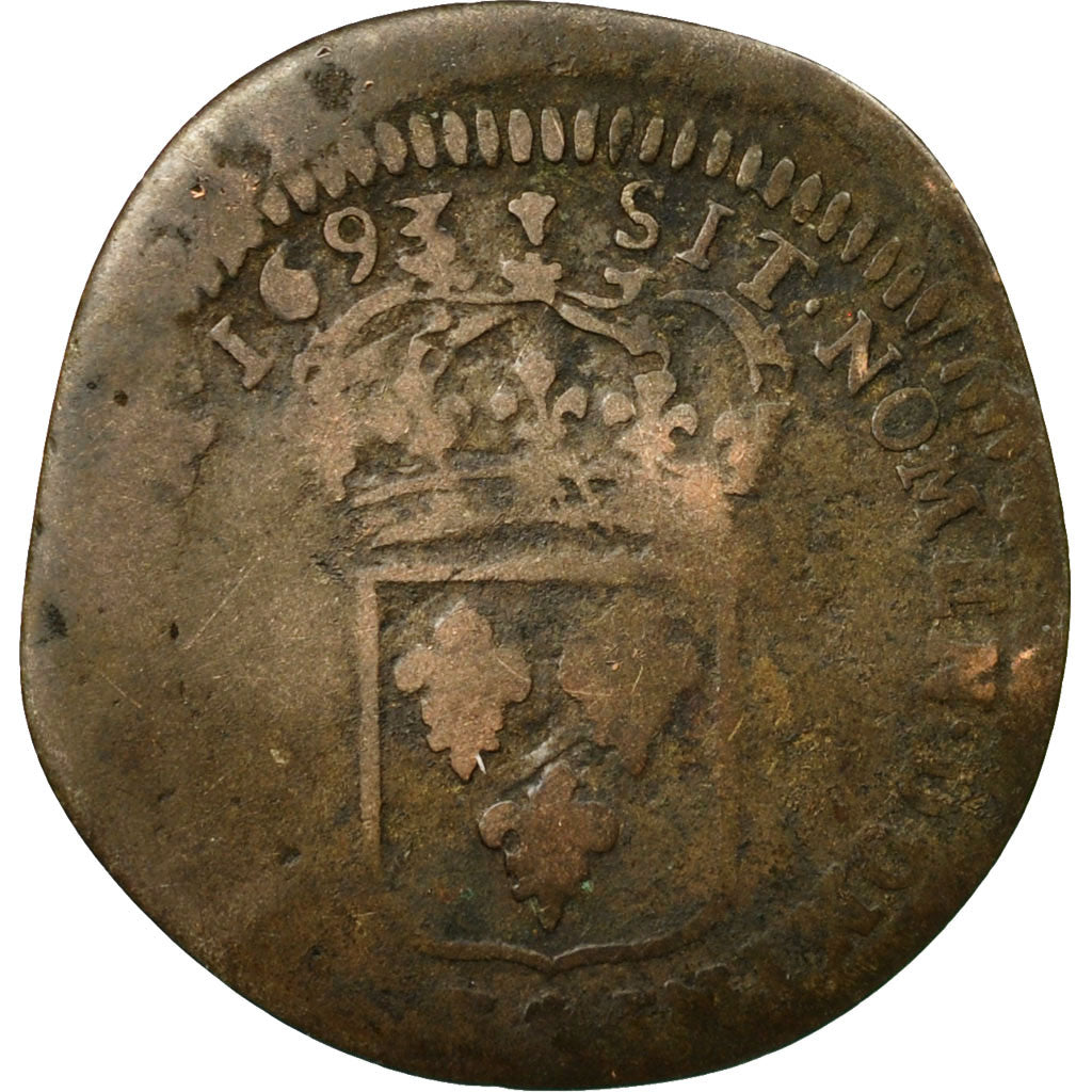 Münze, Frankreich, Louis XIV, Sol de 15 deniers ou quinzain, 15 Deniers, 1693