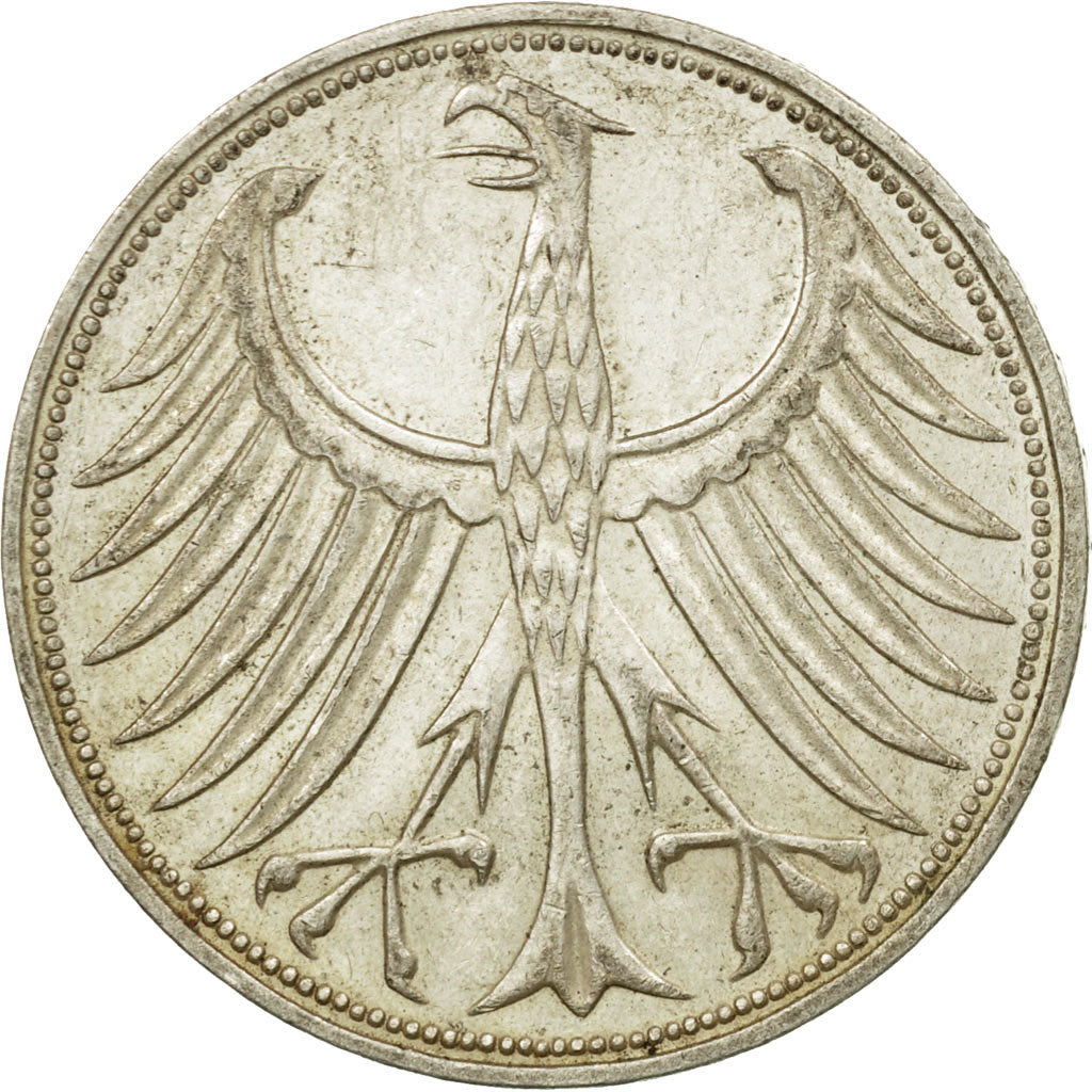 Coin, GERMANY - FEDERAL REPUBLIC, 5 Mark, 1967, Stuttgart, AU(50-53), Silver