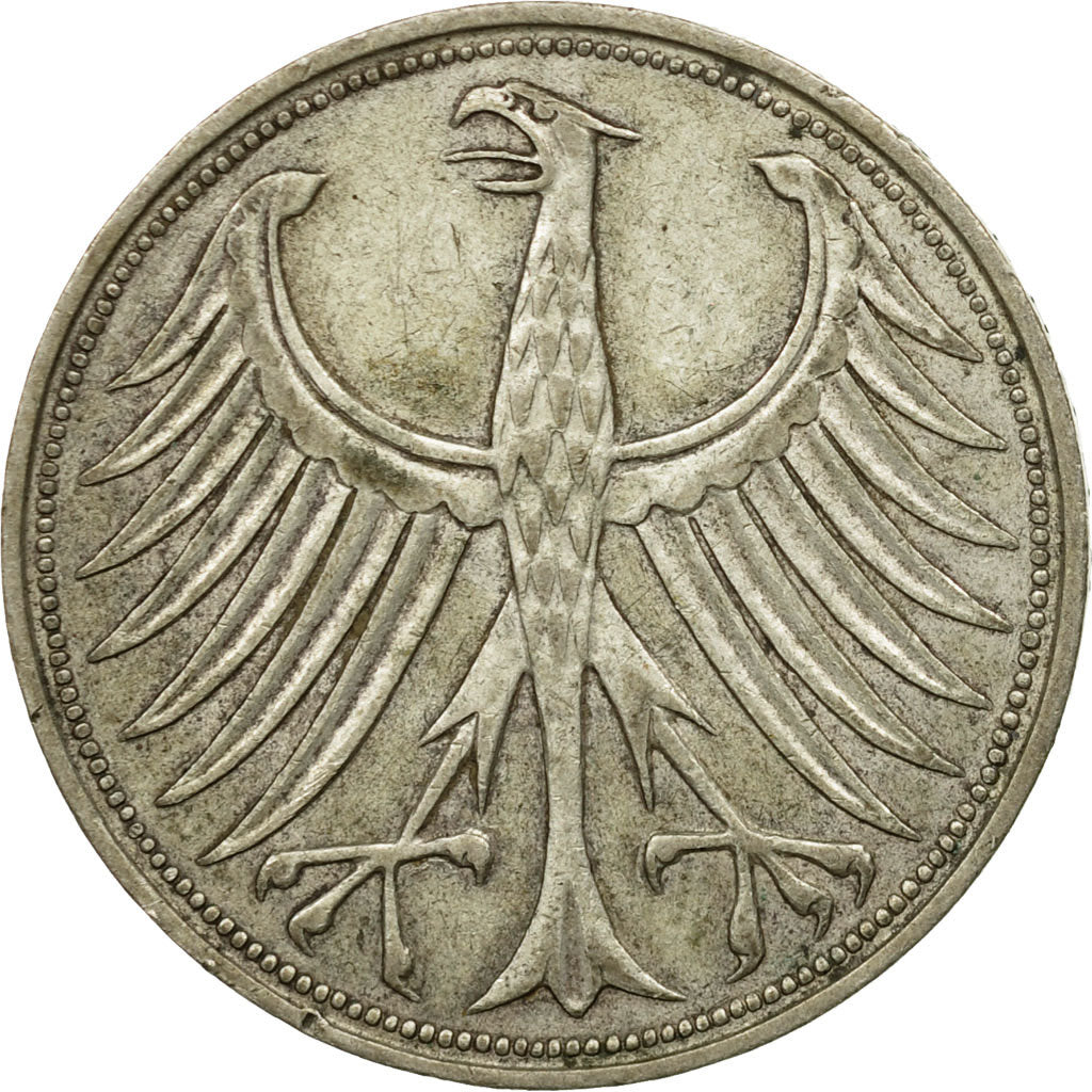 Coin, GERMANY - FEDERAL REPUBLIC, 5 Mark, 1958, Munich, AU(55-58), Silver