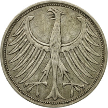 Munten, Federale Duitse Republiek, 5 Mark, 1951, Hamburg, ZF+, Zilver, KM:112.1