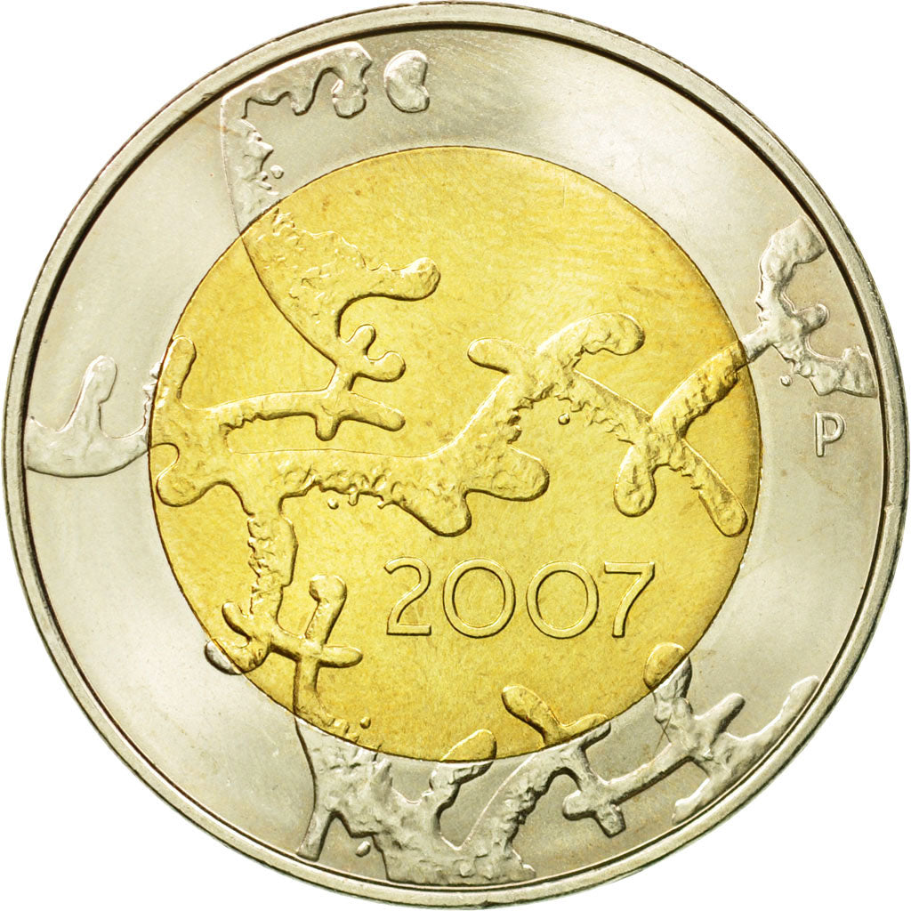 Finland, 5 Euro, 2007, MS(63), Bi-Metallic, KM:146