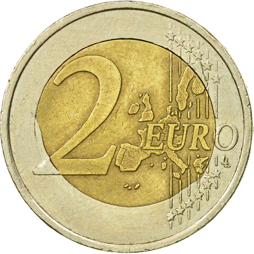 Francia, 2 Euro, 1999, Fautée - Coeur déformé, BB+, Bimetallico, Gadoury:EM