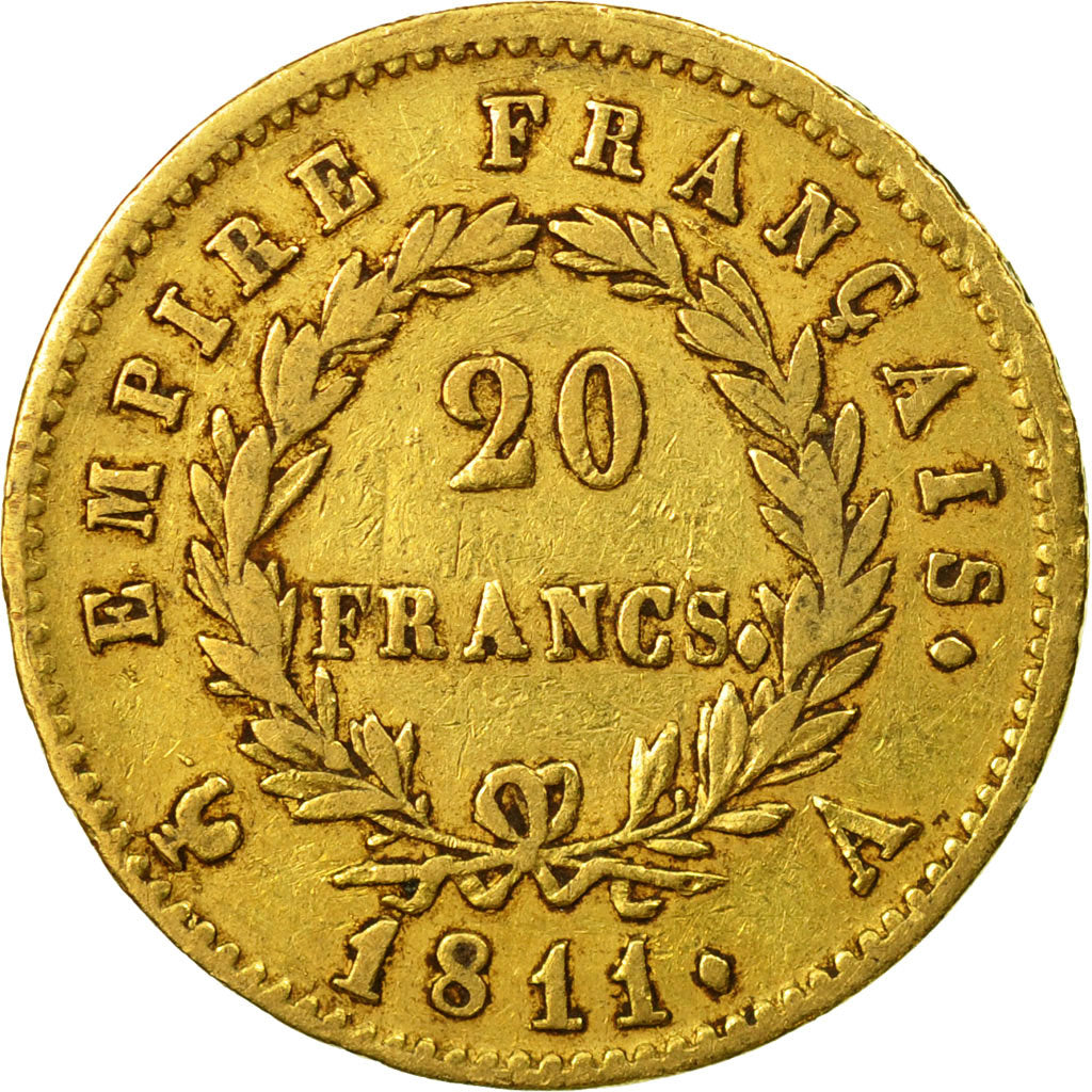 Monnaie, France, Napoléon I, 20 Francs, 1811, Paris, TTB, Or, Gadoury:1025