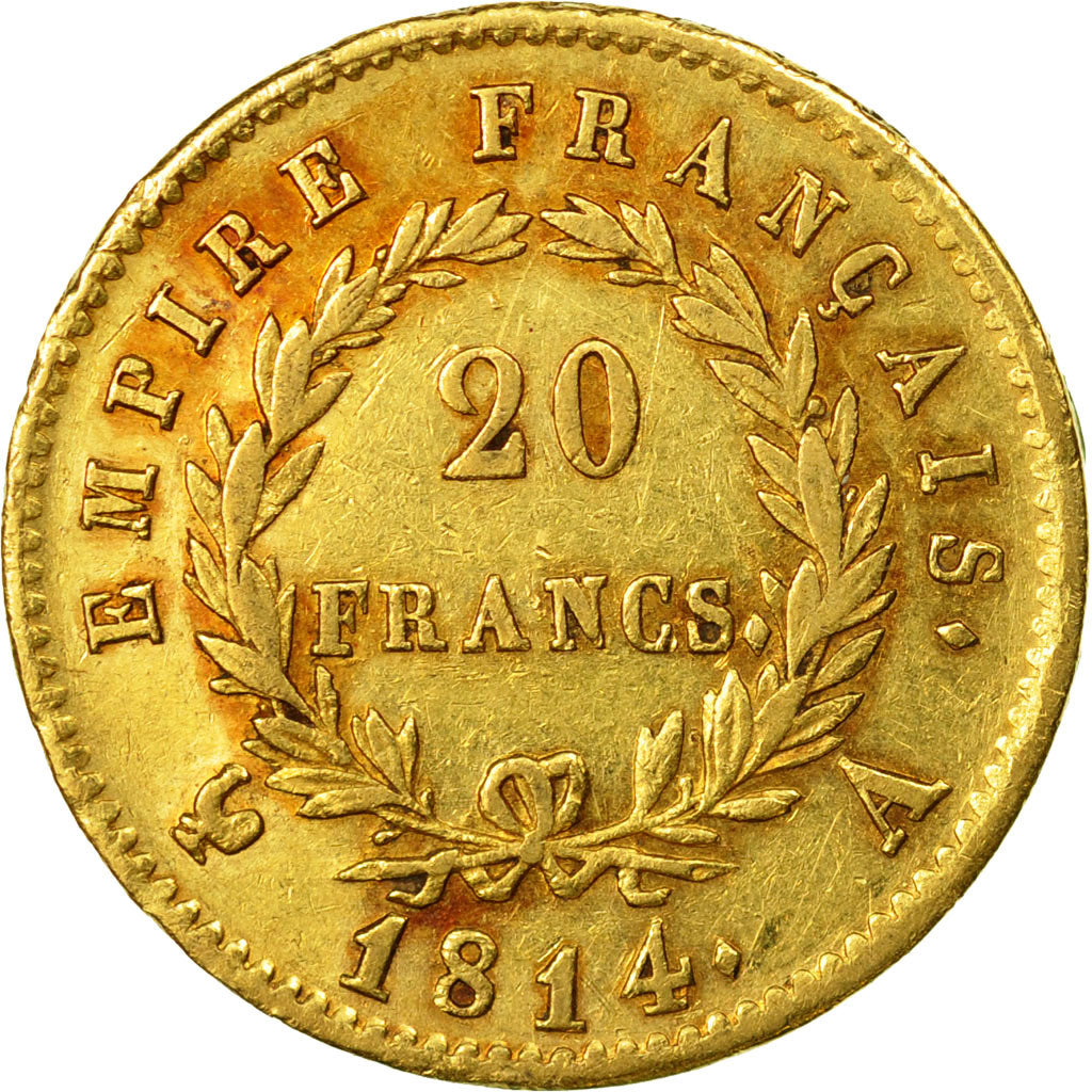 Coin, France, Napoléon I, 20 Francs, 1814, Paris, EF(40-45), Gold, KM:695.1