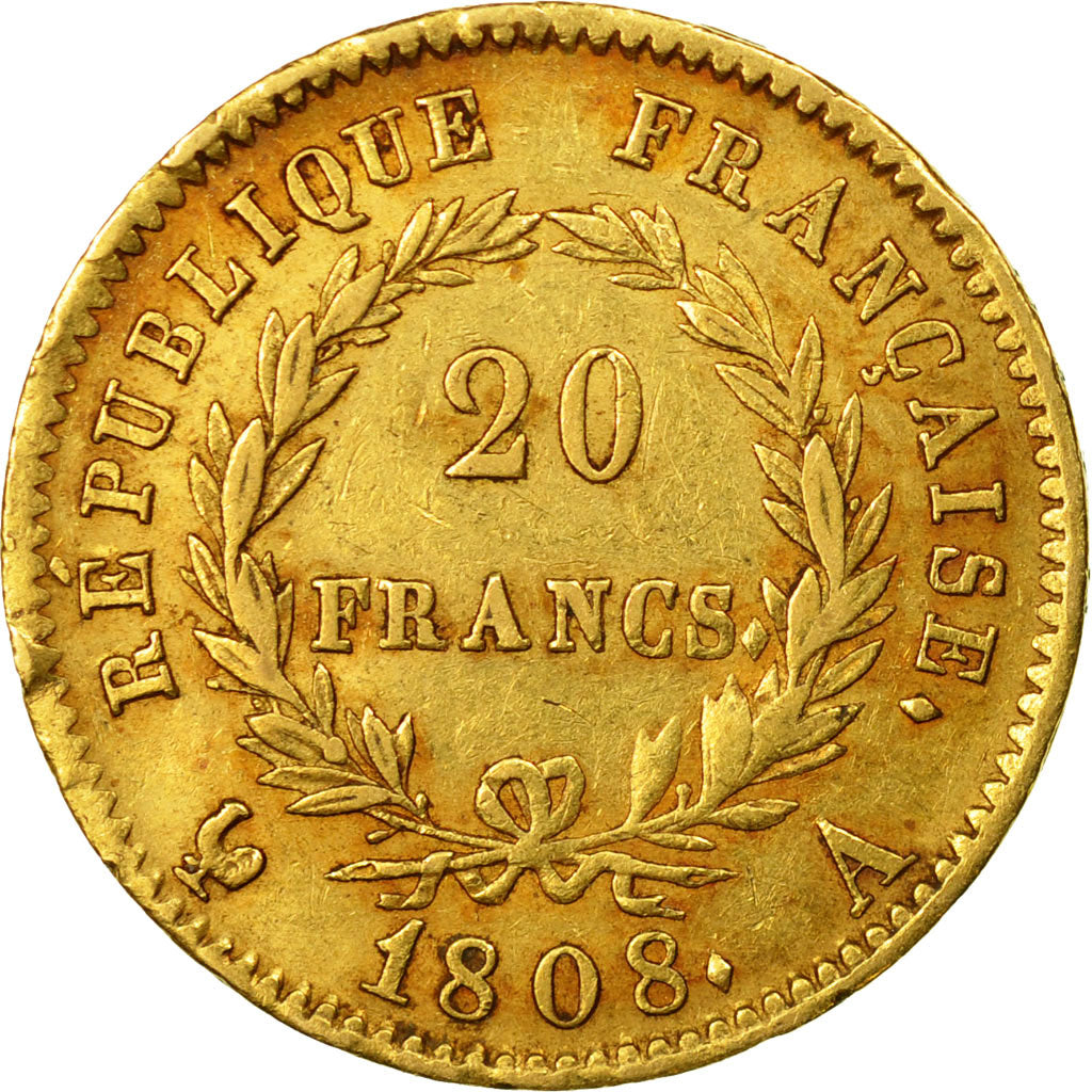 Coin, France, Napoléon I, 20 Francs, 1808, Paris, EF(40-45), Gold, KM:687.1