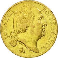 Coin, France, Louis XVIII, Louis XVIII, 20 Francs, 1817, Paris, VF(30-35), Gold