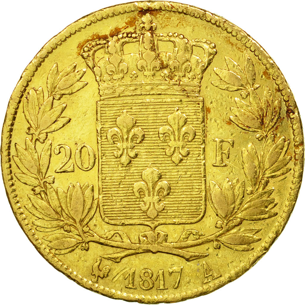 Coin, France, Louis XVIII, Louis XVIII, 20 Francs, 1817, Paris, VF(30-35), Gold