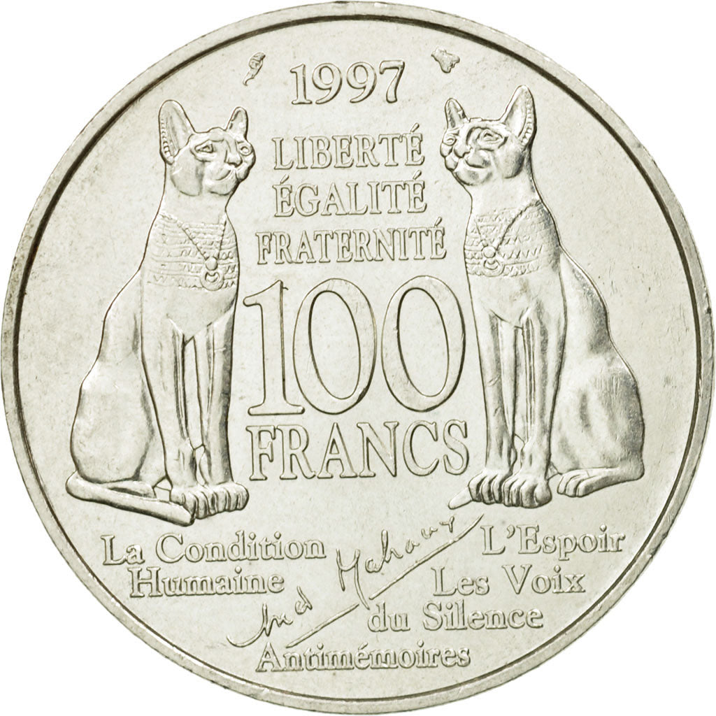 Münze, Frankreich, André Malraux, 100 Francs, 1997, Paris, VZ, Silber