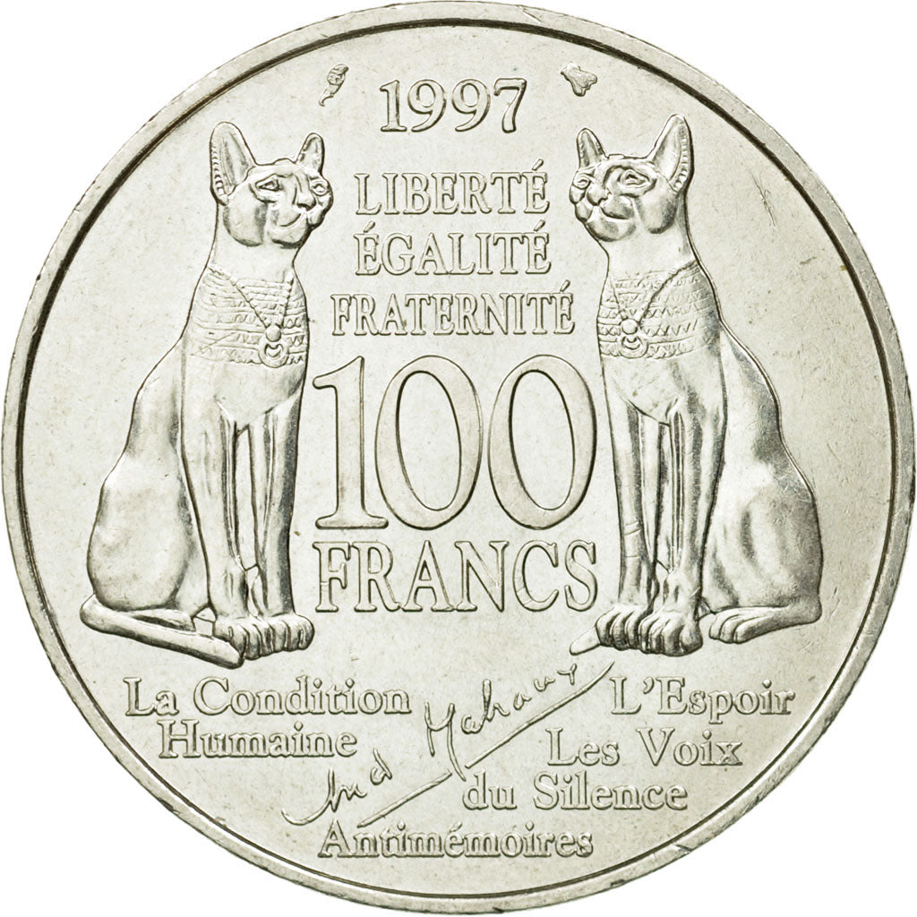 Münze, Frankreich, André Malraux, 100 Francs, 1997, Paris, VZ, Silber