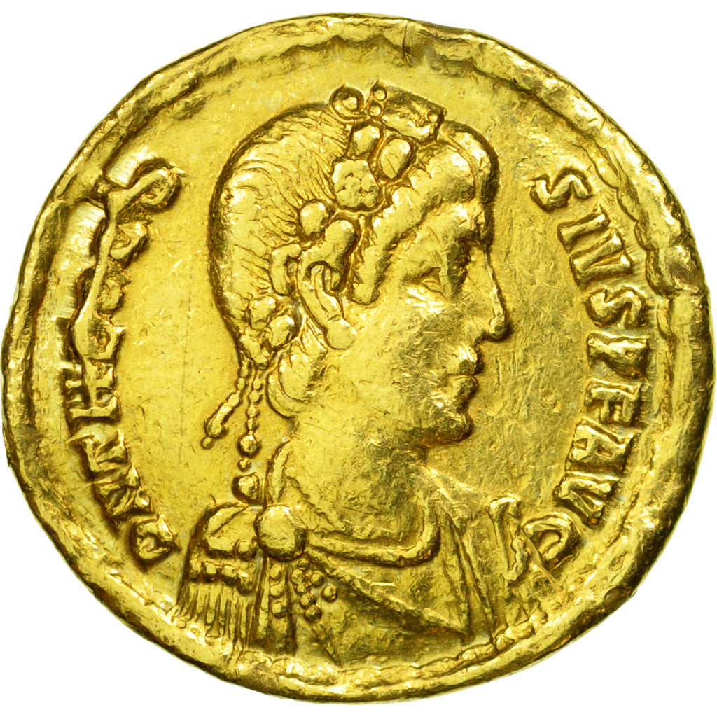 Coin, Theodosius I, Solidus, 379/395, Constantinople, VF(20-25), Gold, RIC:70c