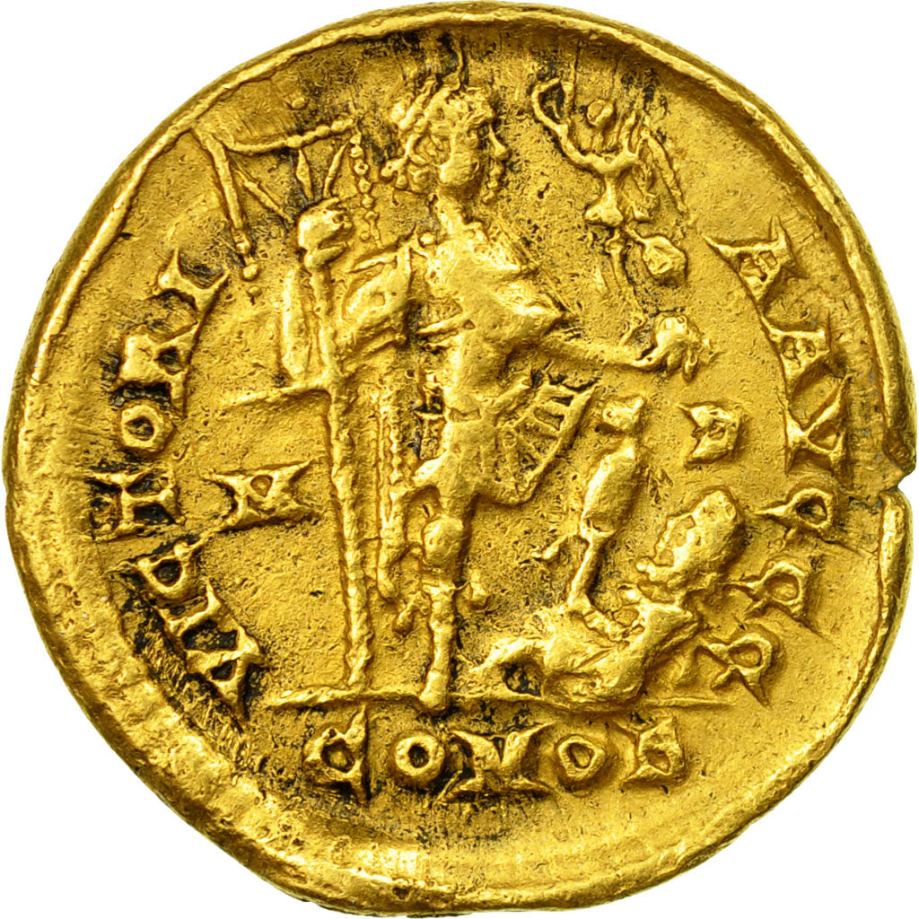 Coin, Honorius, Solidus, 395-402, Milan, AU(50-53), Gold, RIC:1206C