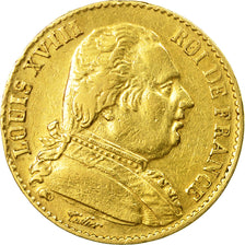Coin, France, Louis XVIII, Louis XVIII, 20 Francs, 1814, Paris, VF(20-25), Gold