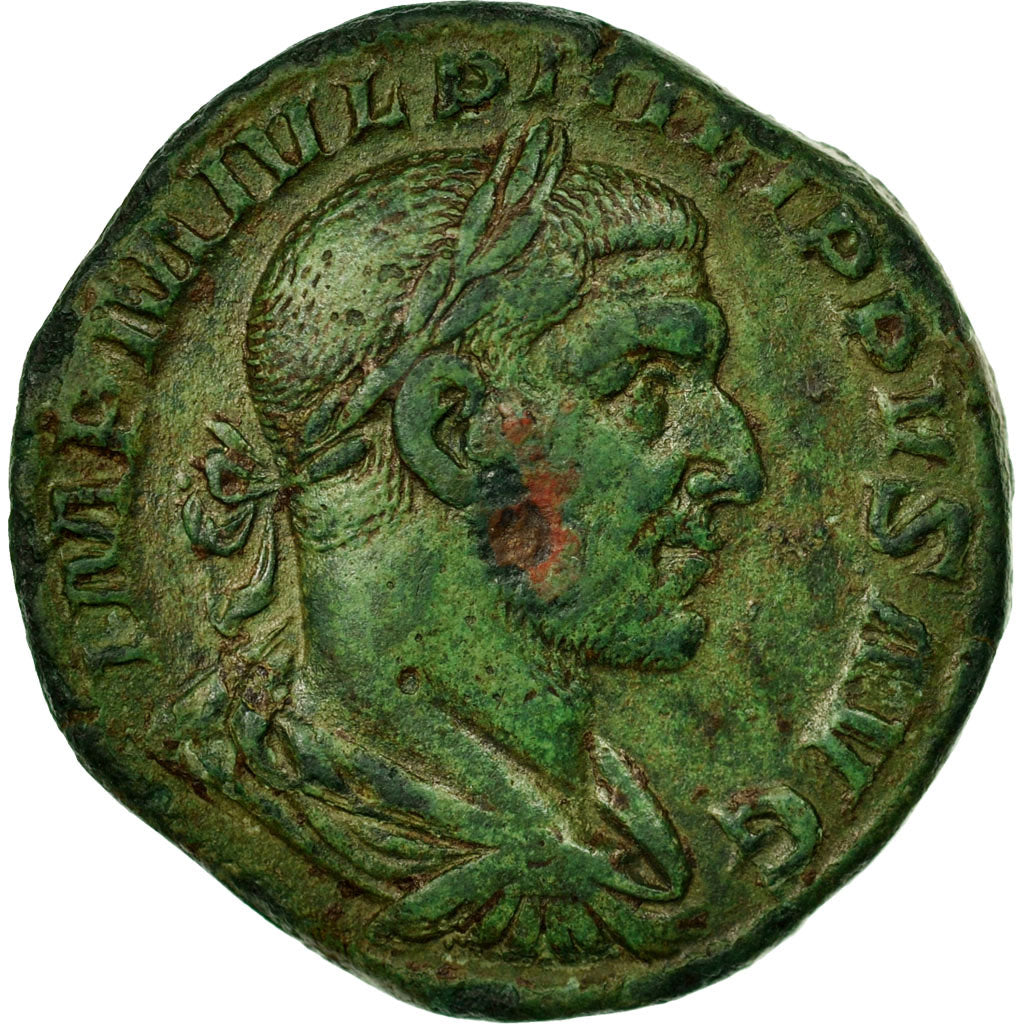 Coin, Philip I, Sestertius, 244, Rome, AU(50-53), Copper, RIC:172a