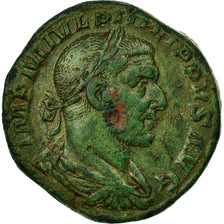Coin, Philip I, Sestertius, 244, Rome, AU(50-53), Copper, RIC:172a