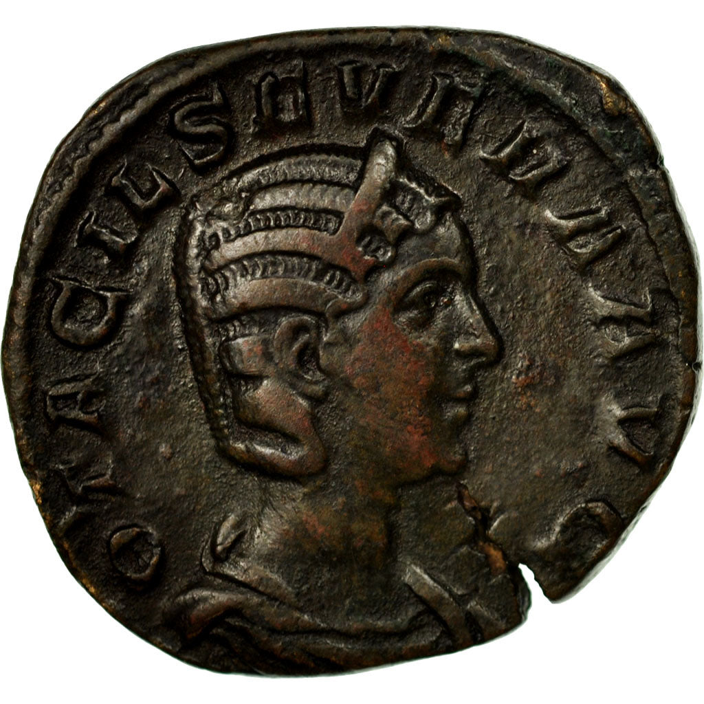 Munten, Otacilia Severa, Sestertius, 244-247, Rome, ZF, Koper, RIC:94
