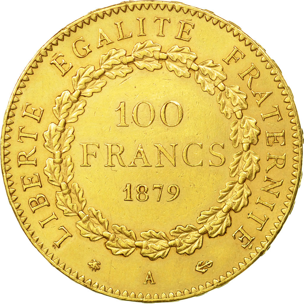 Moneta, Francia, Génie, 100 Francs, 1879, Paris, BB+, Oro, KM:832, Gadoury:1137