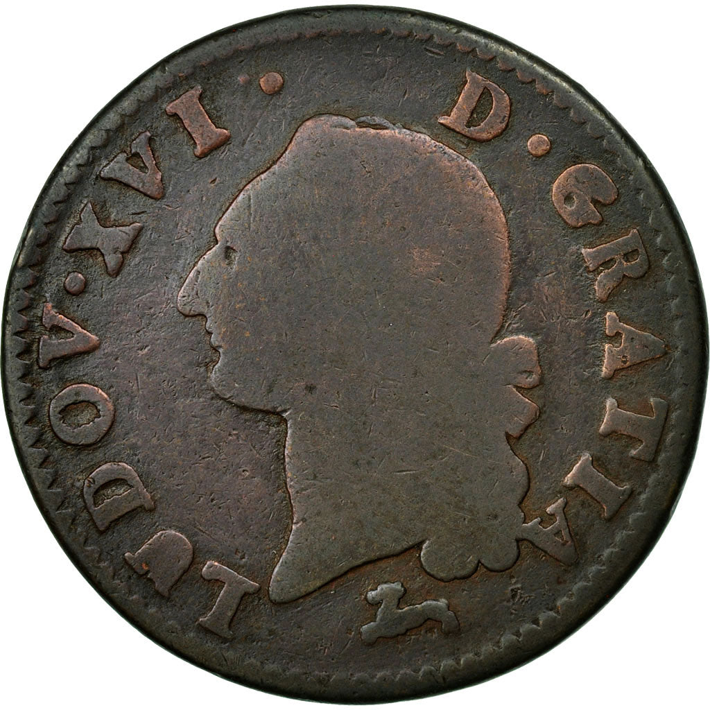 Monnaie, France, Louis XVI, Sol ou sou, Sol, 1786, Orléans, TB, Cuivre