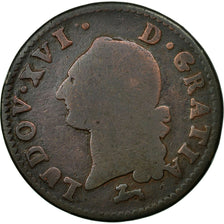 Monnaie, France, Louis XVI, Sol ou sou, Sol, 1786, Orléans, TB, Cuivre