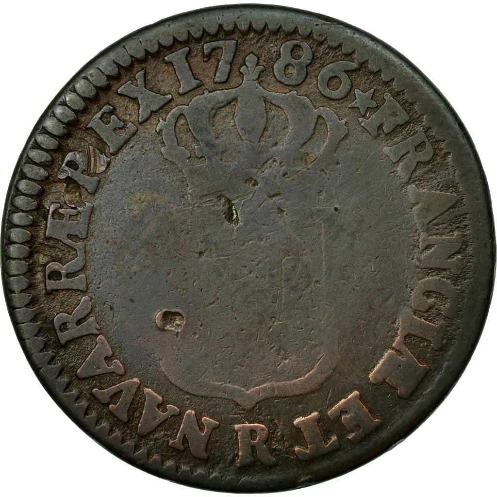 Monnaie, France, Louis XVI, Sol ou sou, Sol, 1786, Orléans, TB, Cuivre