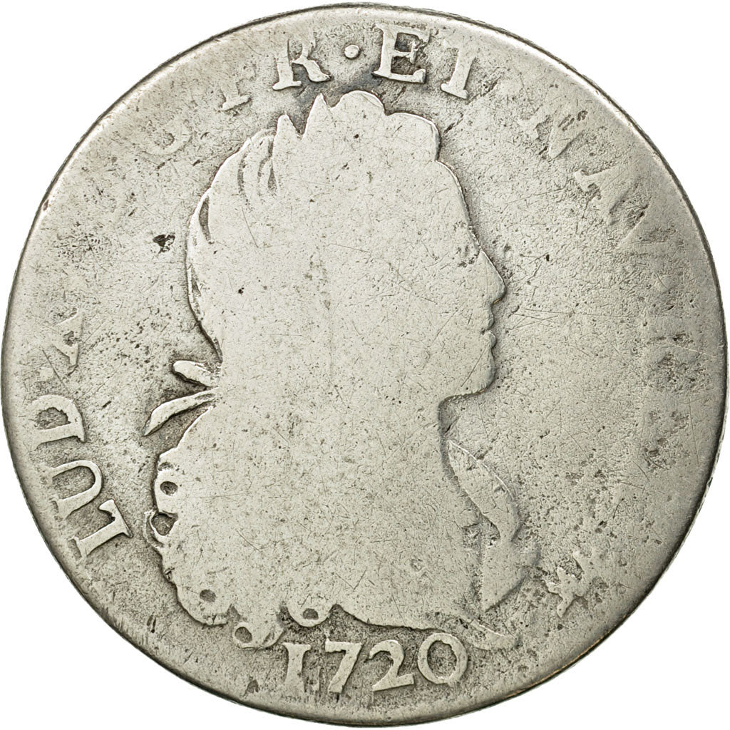 Moneta, Francia, Louis XV, Petit Louis d'argent (3 livres), 1/3 Ecu, 1720