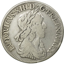 Coin, France, Louis XIII, 1/4 Écu 2e poinçon de Warin, buste drapé et