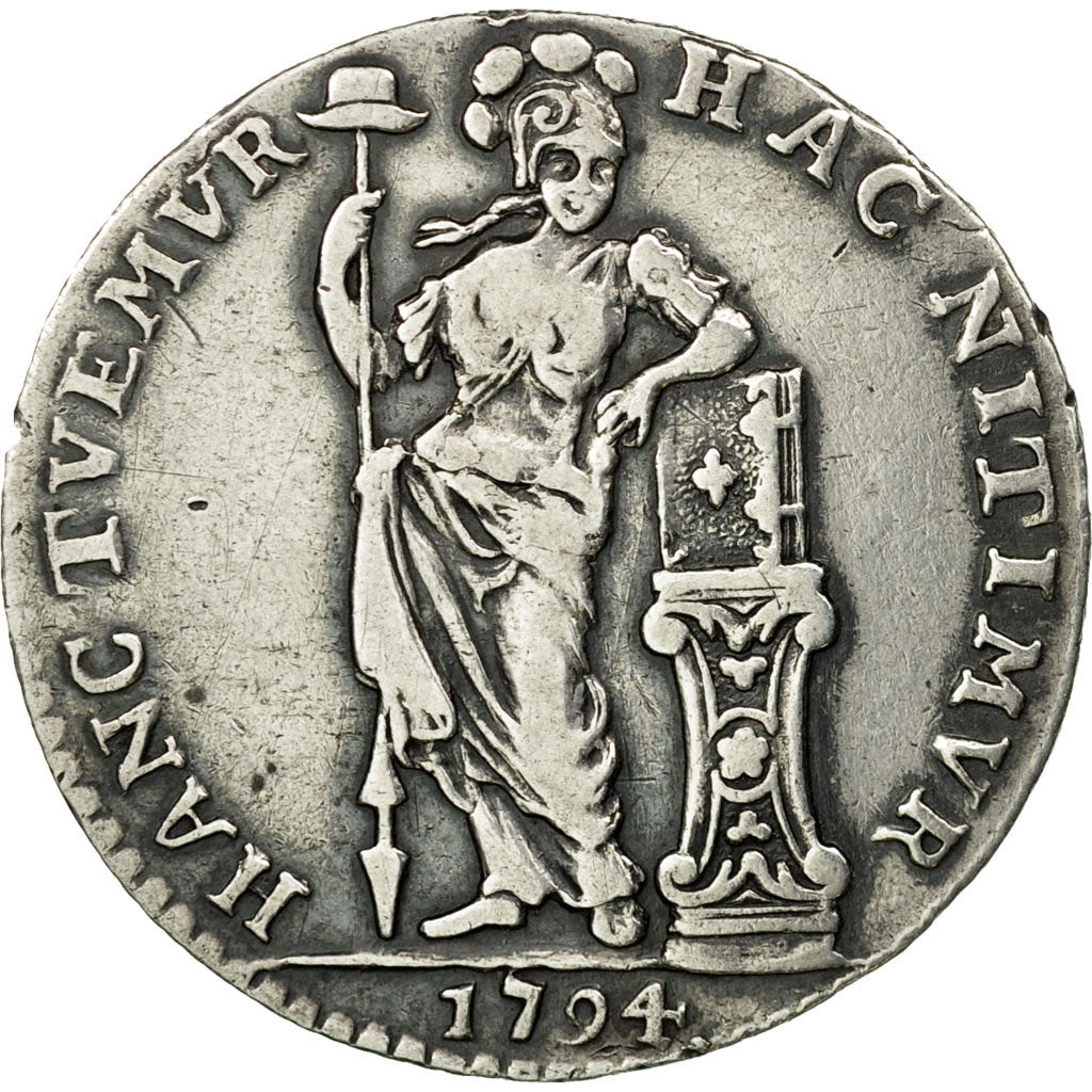 Coin, Netherlands Antilles, 1/4 Gulden, 1794, Utrecht, EF(40-45), Silver